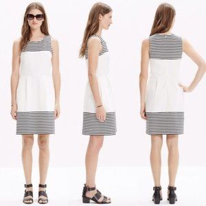 Madewell White & Black Nautical-Inspired Striped Verse Mini Dress